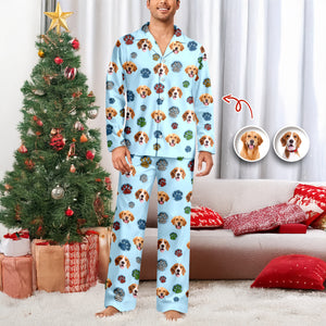 Custom Dog Photo Christmas Paw Style - Personalized 3D Inflated Effect Pajamas CH07 899360