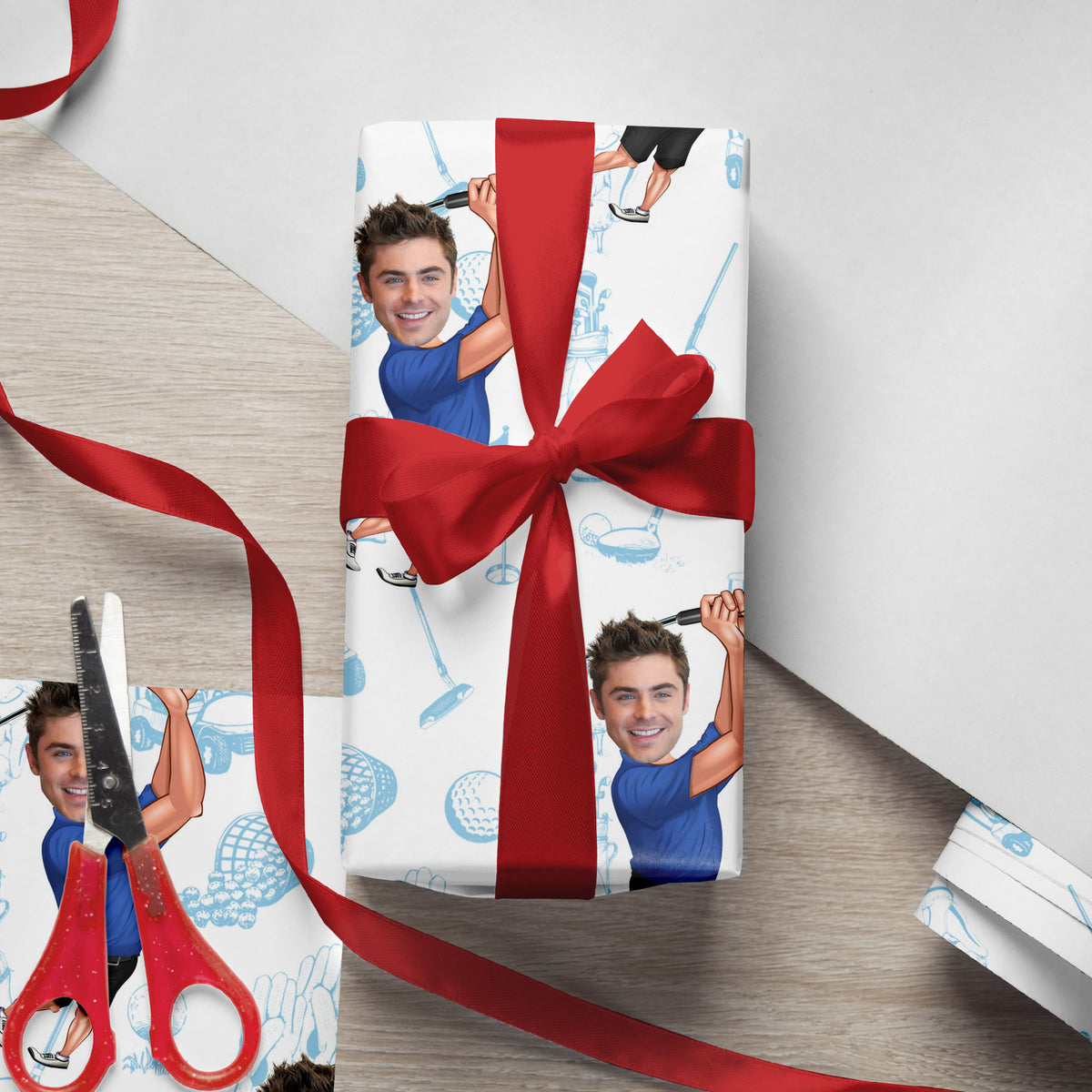 Custom Funny Golfer Photo Wrapping Paper Unique Gift LM32 893833