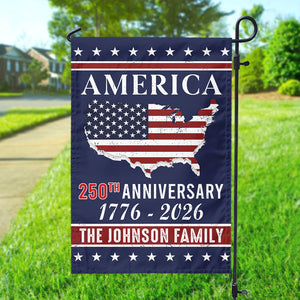 Personalized Family Name America 250th Anniversary Garden Flag LM32 895207
