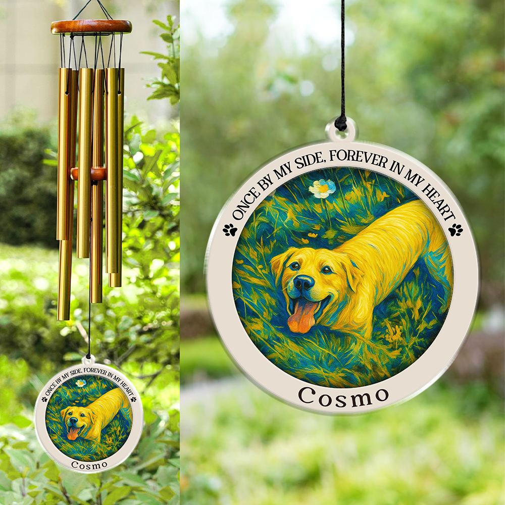 Custom Dog Art Photo If Love Could Have Saved You Memorial Acrylic Wind Chimes LM32 893925