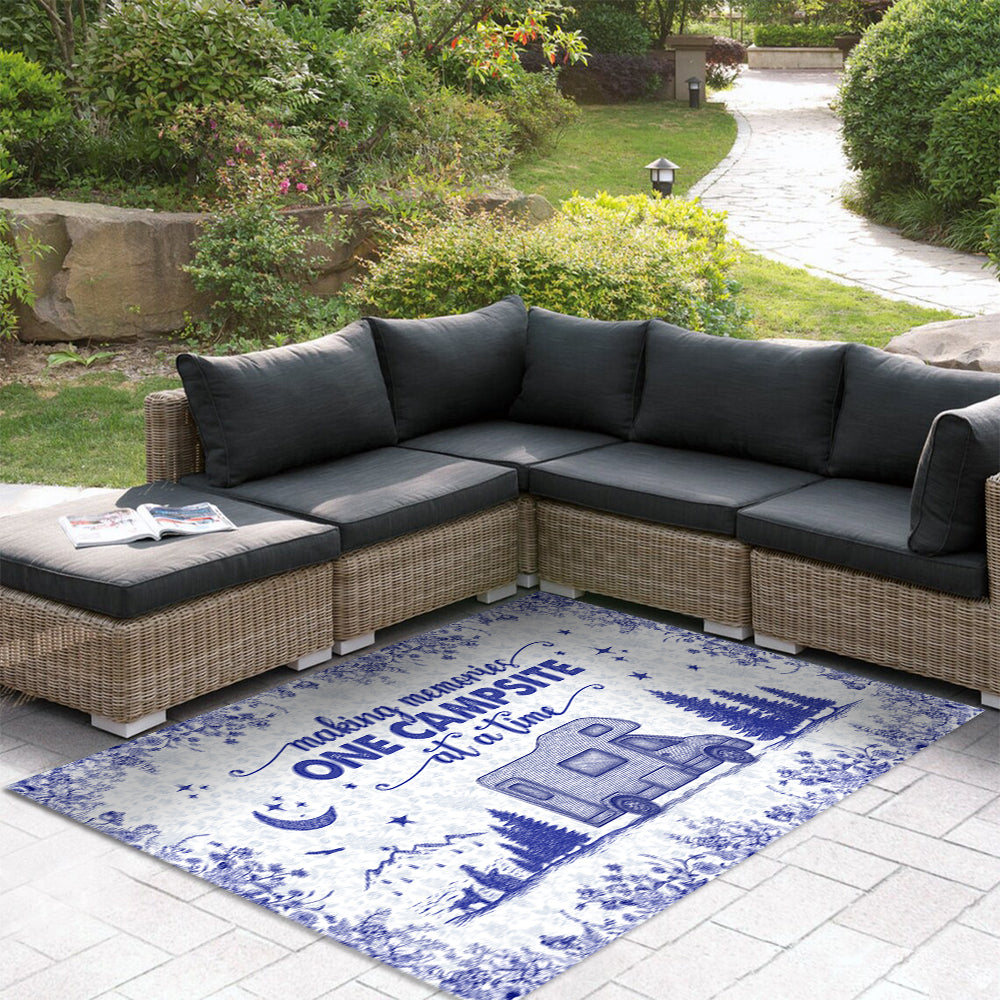 Personalized Camping Patio Rug Toile De Jouy Style HA75 892644