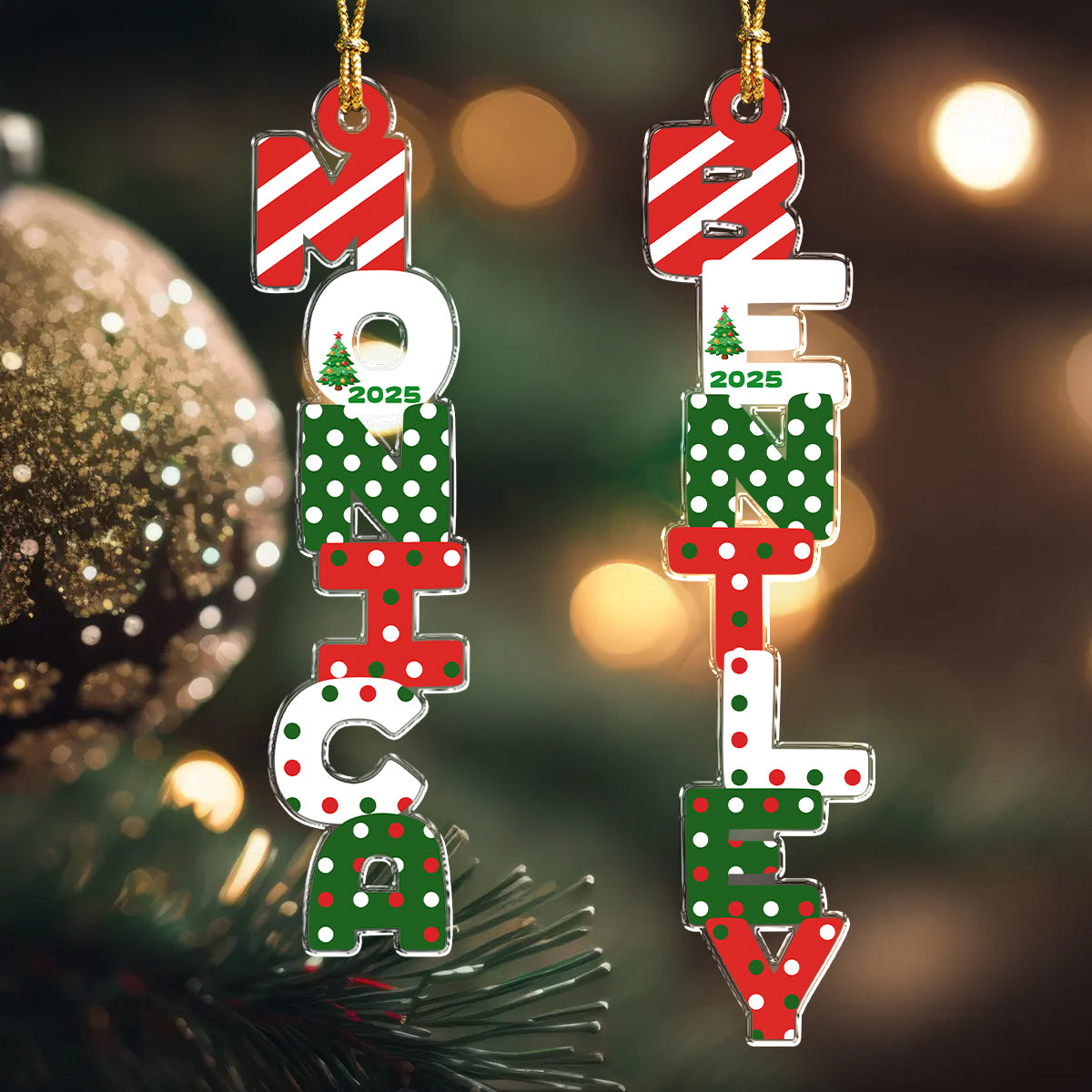 Personalized Name Letter Christmas Acrylic Ornament Family Gift HA75 897998