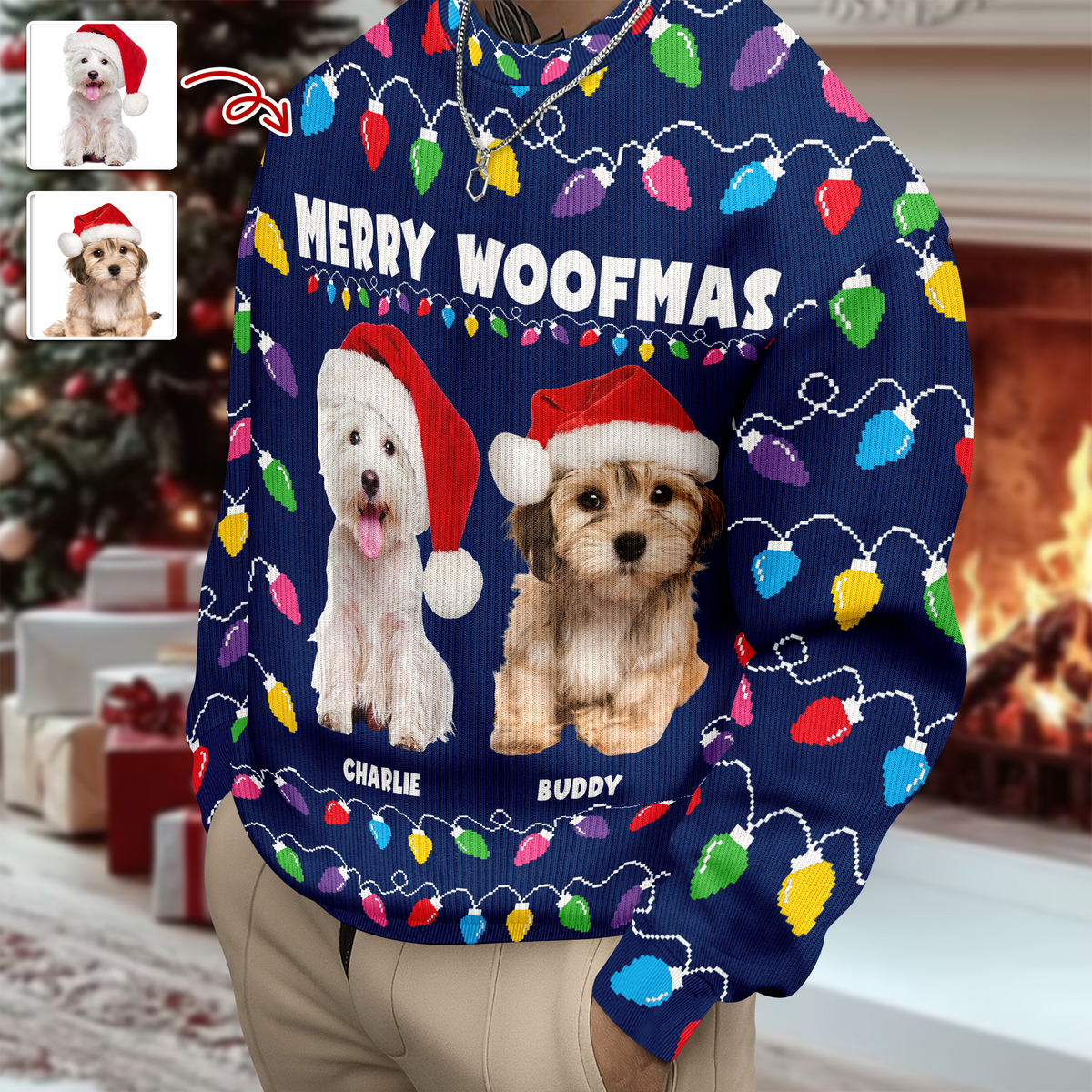 Custom Photo Merry Woofmas Christmas Ugly Sweater HA75 892968