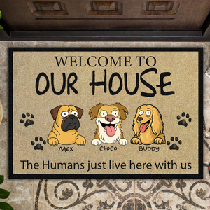 Welcome To Cute Dog's House Doormats For Dog Lovers LM32 893351
