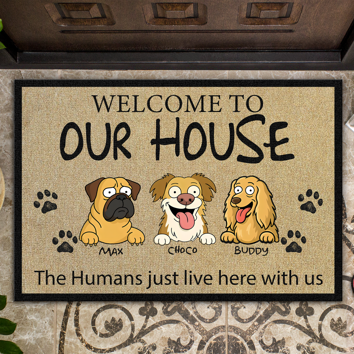 Welcome To Cute Dog's House Doormats For Dog Lovers LM32 893351