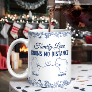 Family Love Knows No Distance Toile De Jouy Style Personalized 3D Inflated Effect Mug HO82 894748