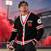 Personalized Football Photo Varsity V-neck Cardigan Football Player Gift HO82 903660