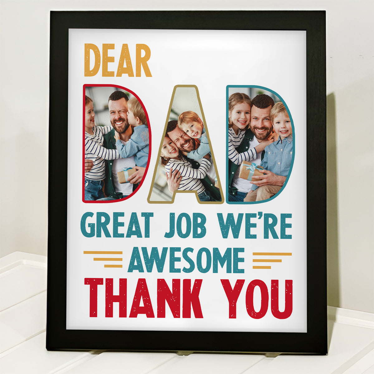 Custom Photo Dear Dad Great Job We're Awesome Thank You Picture Frame Gift For Father's Day HO82 893964