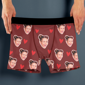 Custom Face Photo Men's Boxer Anniversary Gift for Husband, Funny Boyfriend HO82 900834