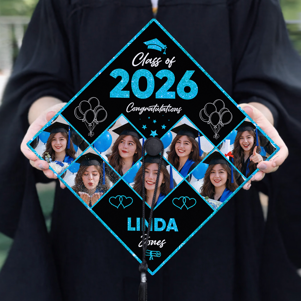 Custom Photo Class Of 2026 Congratulations Graduation Cap Topper, Gift for Graduation HA75 920816