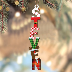 Personalized Name Letter Christmas Wood Ornament Family Gift HA75 897852