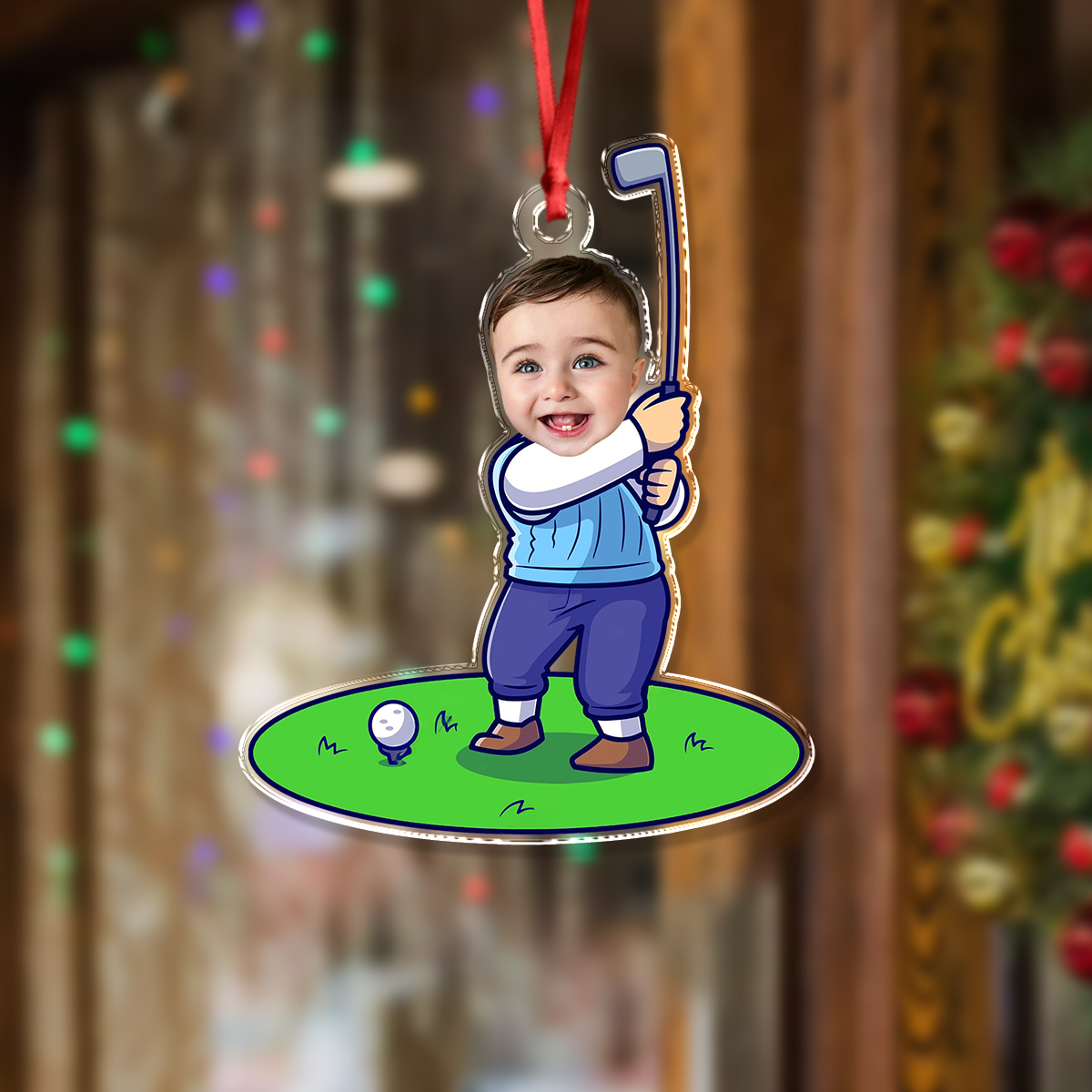 Custom Funny Face Golfer Acrylic Ornament HA75 892714
