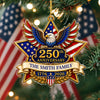 Custom Family Name American Pride 250th Anniversary Acrylic Ornament, USA Flag Eagle Keepsake CH07 180356