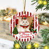 Custom Dog Cat Photo Merry Christmas Ceramic Ornament, Personalized Gift For Pet Lovers HA75 919144