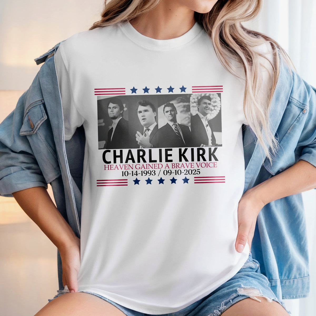 Pray For Charlie Kirk - Conservative Political Quote Bright Shirt LM32 65421