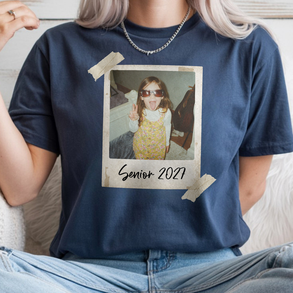 Custom Senior 2027 Photo Comfort Shirt Vintage Polaroid Graduation Gift TH10 170559