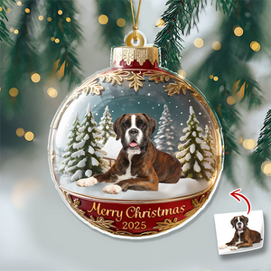 Custom Dog Cat Photo Acrylic Ornament Christmas Gift For Dog Cat Lovers HA75 898378