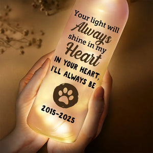 Custom Photo Your Light Will Always Shine In My Heart Memorial Bottle Lamp LM32 893141