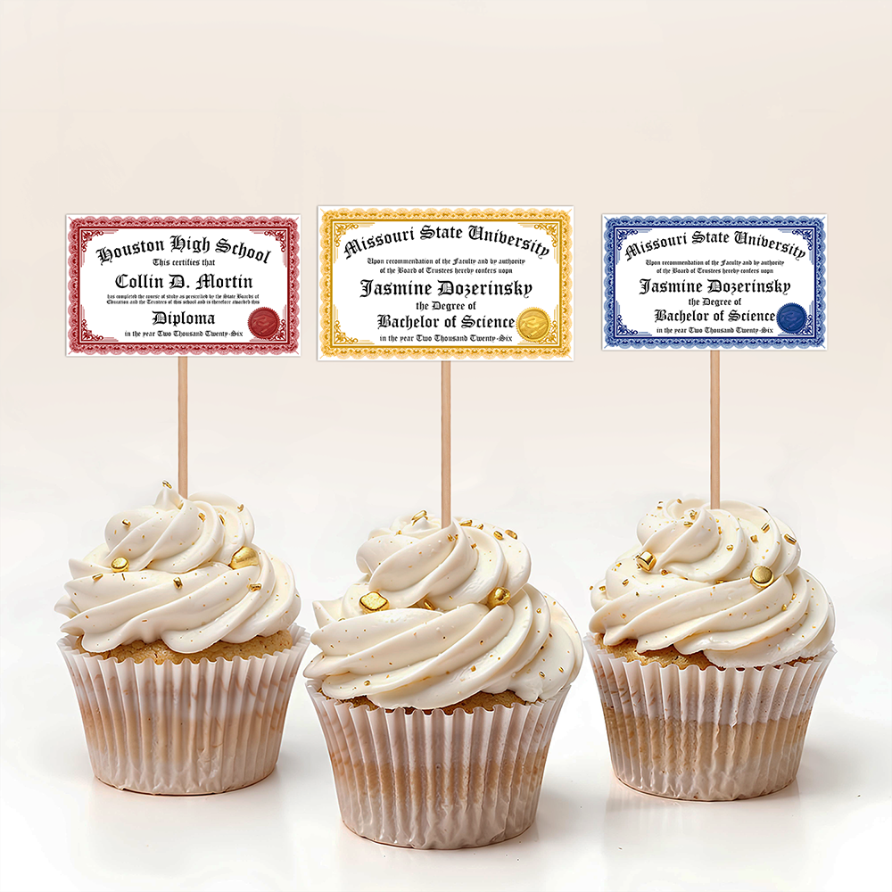 Personalized 2026 Graduation Diplomas Cupcake Topper Decoration Party LM32 899943