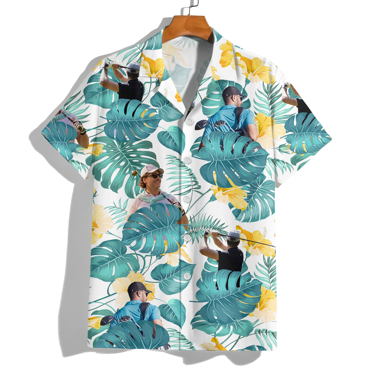 Custom Funny Golfer Face Tropical Hawaiian Shirt - Personalized Gift for Golfer LM32 897489