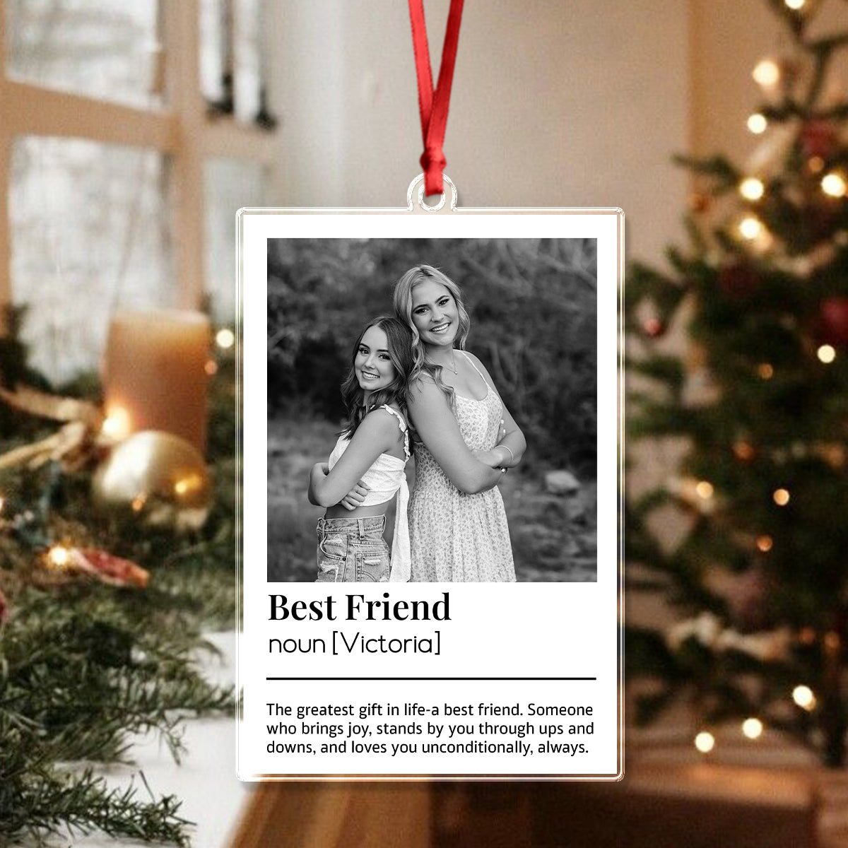 Custom Best Friend Photo Acrylic Ornament Gift For Bestie LM32 895505