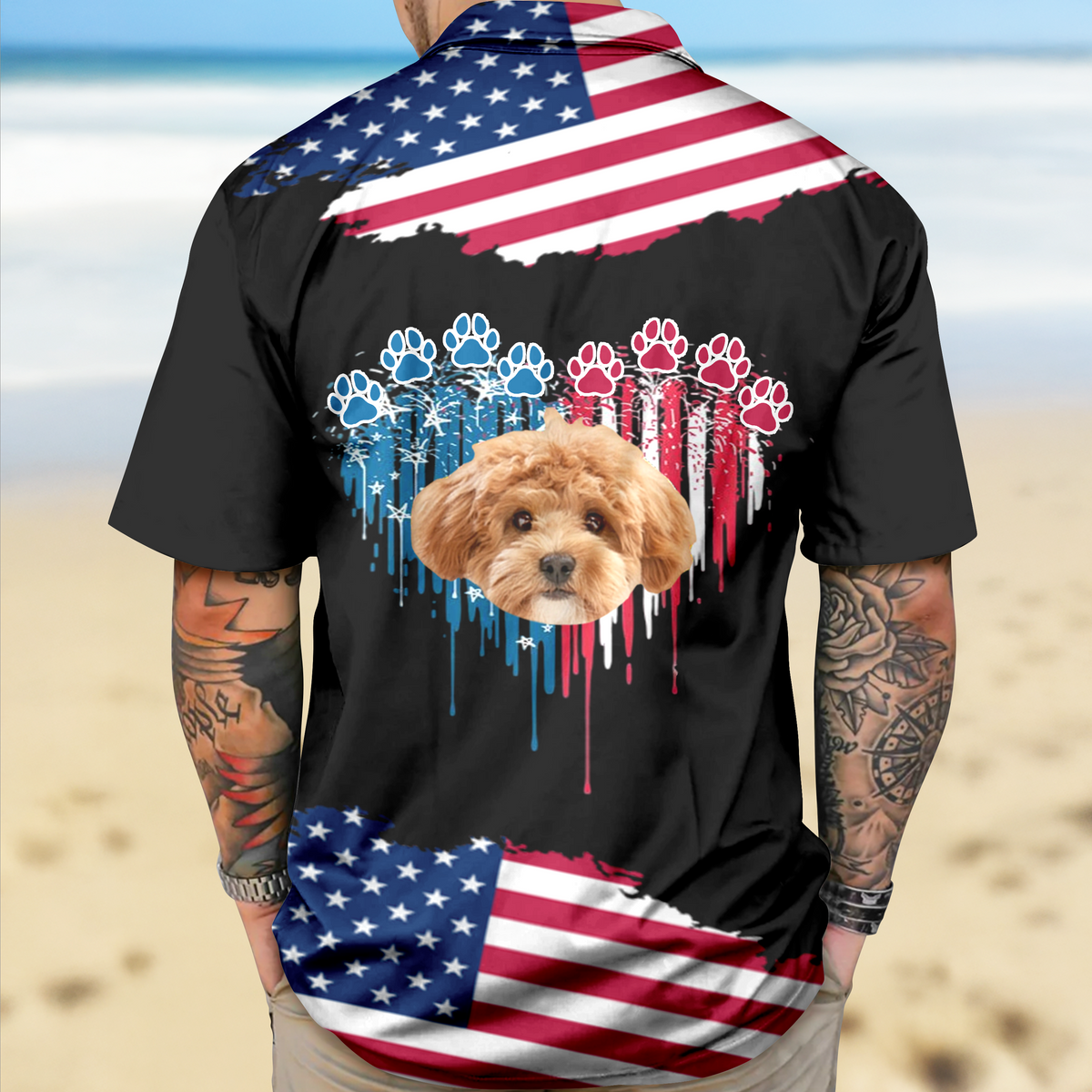 Custom Dog Photo 4th July Hawaii Shirt TH10 892665