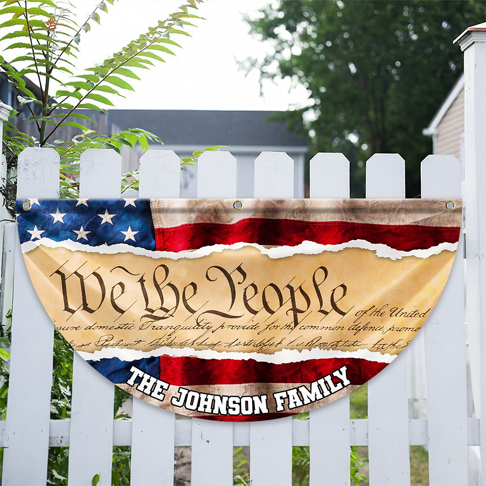 Custom Family Name We The People America Non-Pleated Fan Flag TH10 898895
