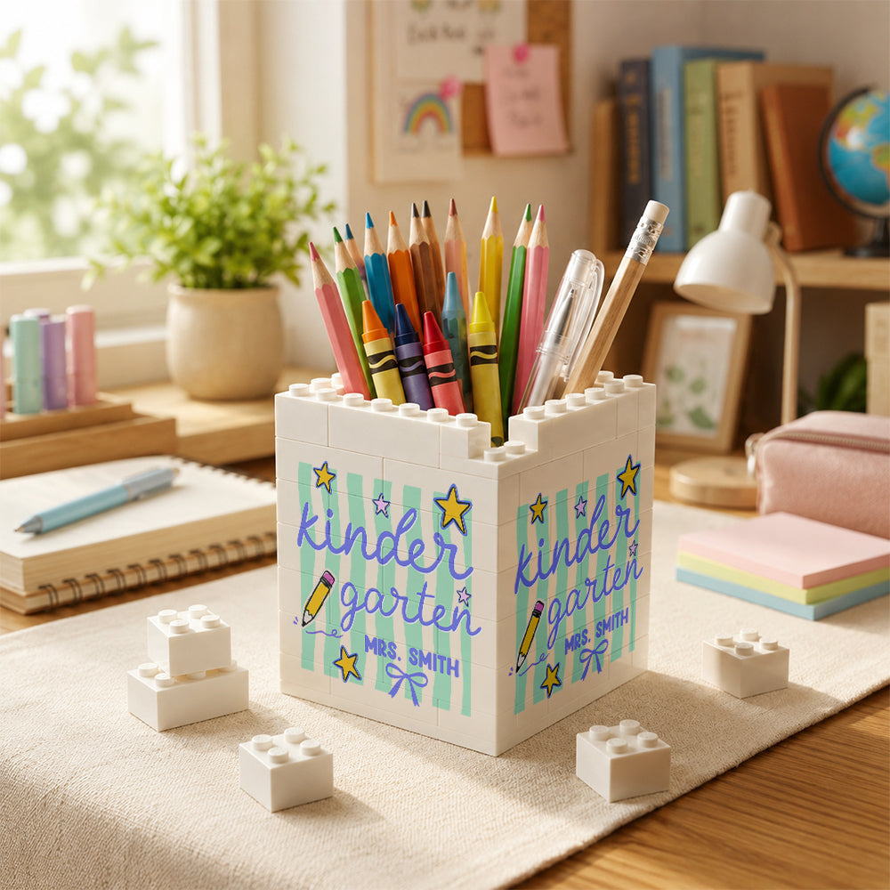 Custom Name Kindergarten Teacher Personalized Brick Pencil Pot HA75 921740