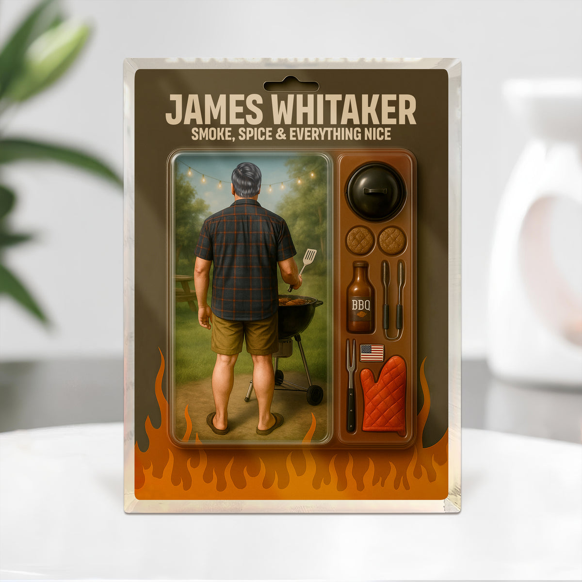 Grilling Master Dad Grandpa Man Realistic Figure Style Acrylic Block Plaque Personalized Gift For Father's Day HO82 893812