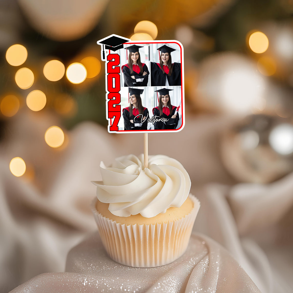 Custom Photo 2025 Graduation Party Decoration Cupcake Toppers LM32 893265