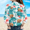 Custom Pet Photo Tropical Blouse Shirt Pet Lover Summer Gift TH10 170161