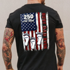 Best Dad Ever USA 250 Years Back Shirt, Custom Footprint Kids Names T-Shirt For Dad CH07 910994
