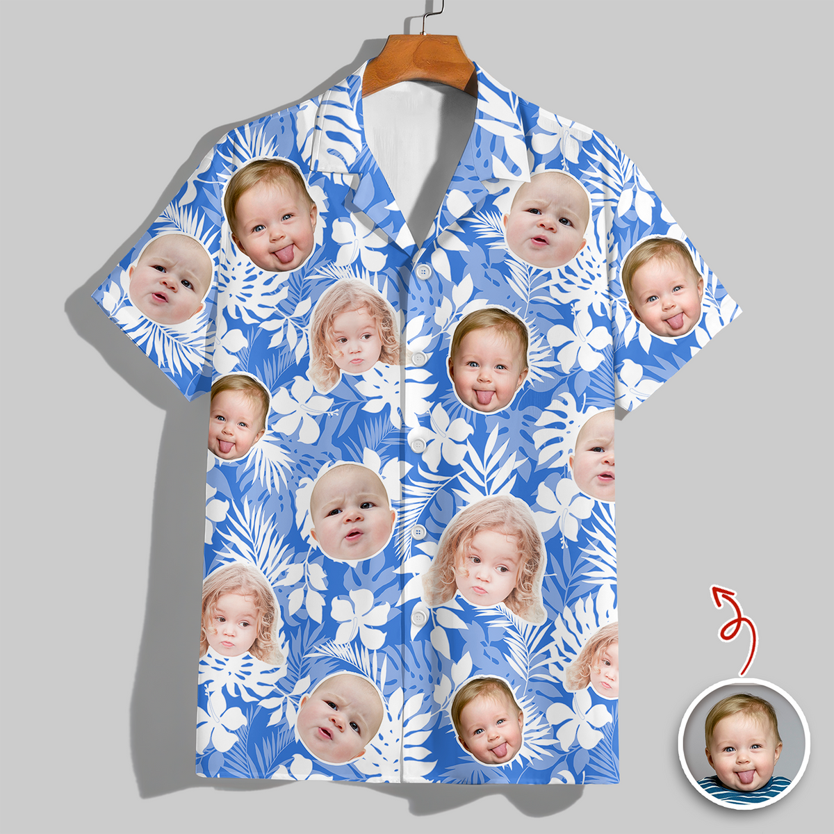 Custom Face Photo Tropical Aloha Hawaii Shirt LM32 669295