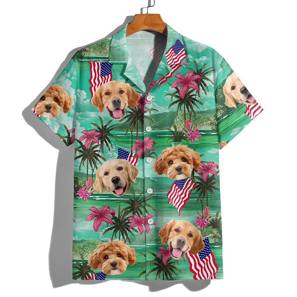 Custom Photo My American Spirit Hawaiian Shirt - Gift For Family Members, Pet Owners, Pet Lovers LM32 893639
