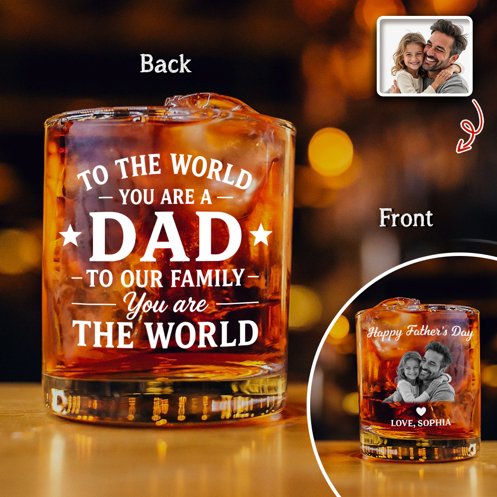 Personalized To The World You Are Dad Whiskey Glass Gift For Father’s Day CH07 911408