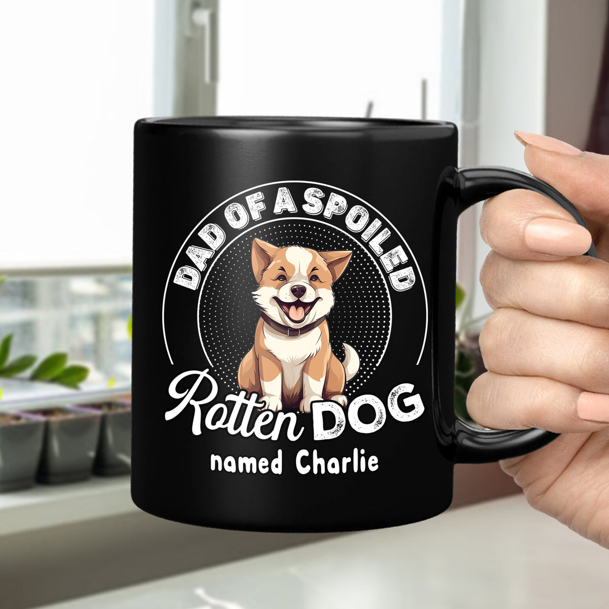Personalized Dad Of A Spoiled Black Mug Funny Gift for Dog Lovers LM32 893179