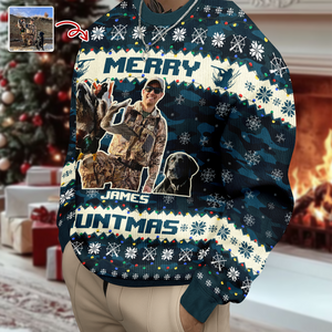 Custom Photo Duck Hunting Lovers Ugly Sweater LM32 897243