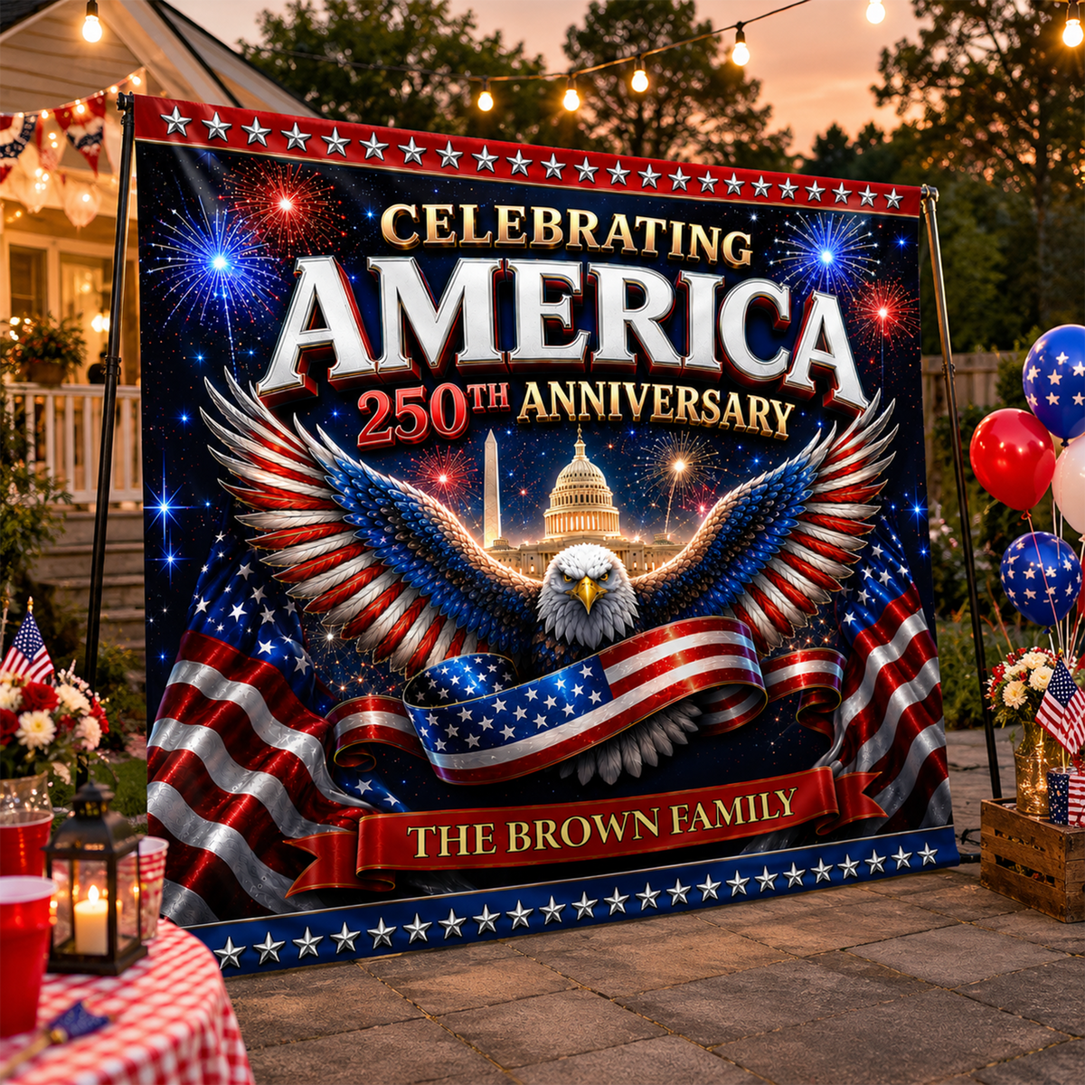 Celebrating USA 250Th Anniversary - Personalized Backdrop CH07 911734