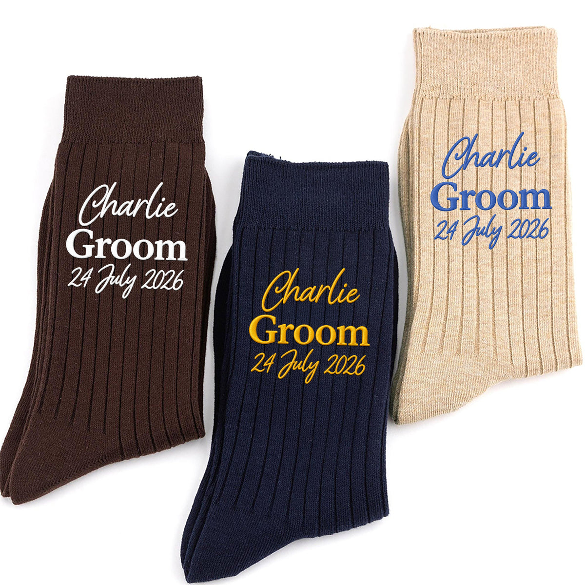 Personalised Wedding Embroidered Socks for Groom, Best Man, Groomsmen, Wedding Gift HA75 922222