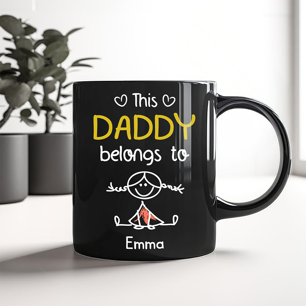 Personalized This Papa Belongs To Us Black Mug Gift For Father’s Day HA75 921444
