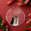 Custom Photo Our First Christmas As Mr & Mrs Glass Ornament LM32 669831