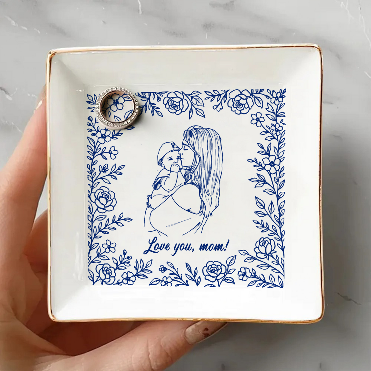 Custom Photo Mom Nana Jewelry Dish Gift For Mother’s Day HO82 901546