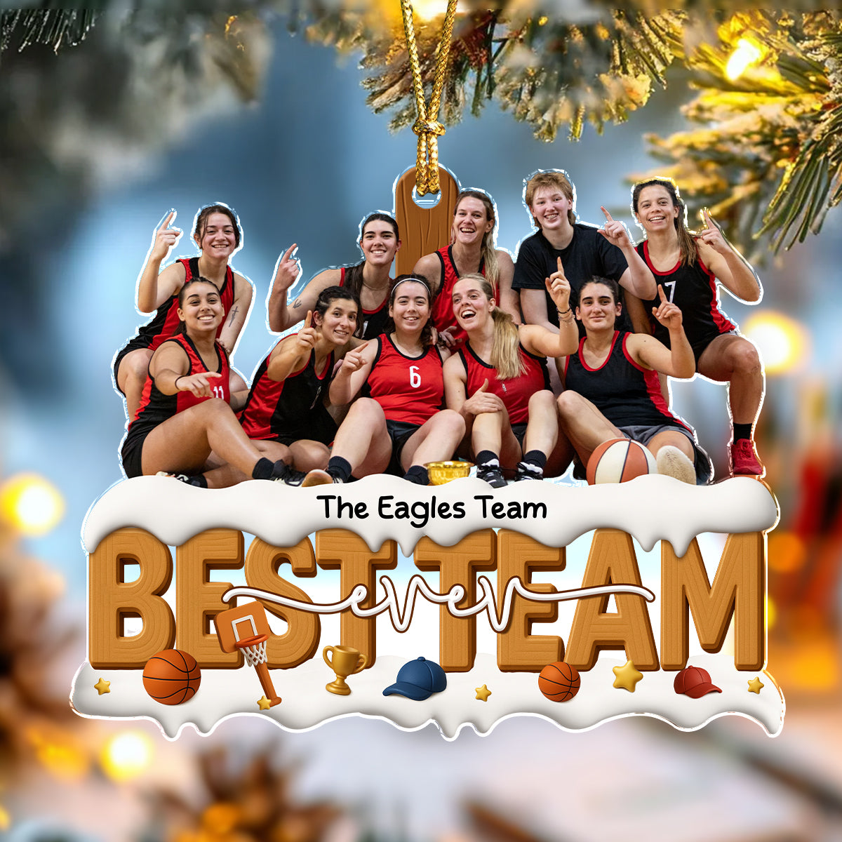 Custom Photo The Best Football Team Ever Personalized Acrylic Ornament LM32 895993