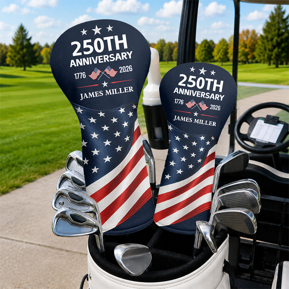 Custom Name US 250th Anniversary 1776-2026 Golf Head Cover LM32 668943