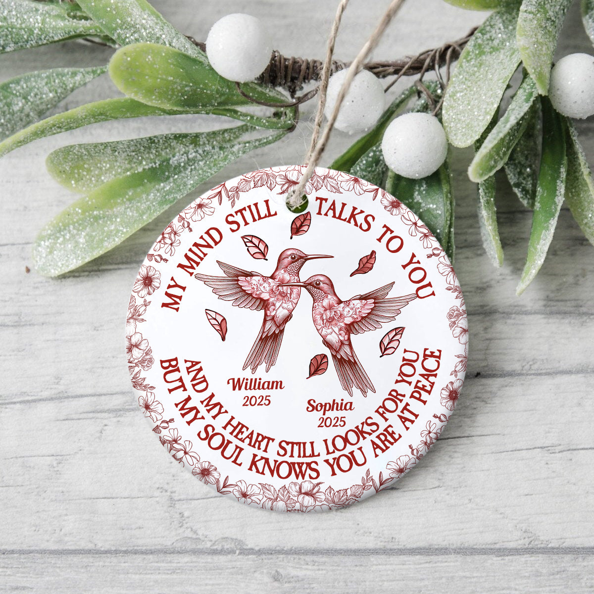 My Mind Still Talks To You Toile - Personalized Ceramic Ornament HA75 897460
