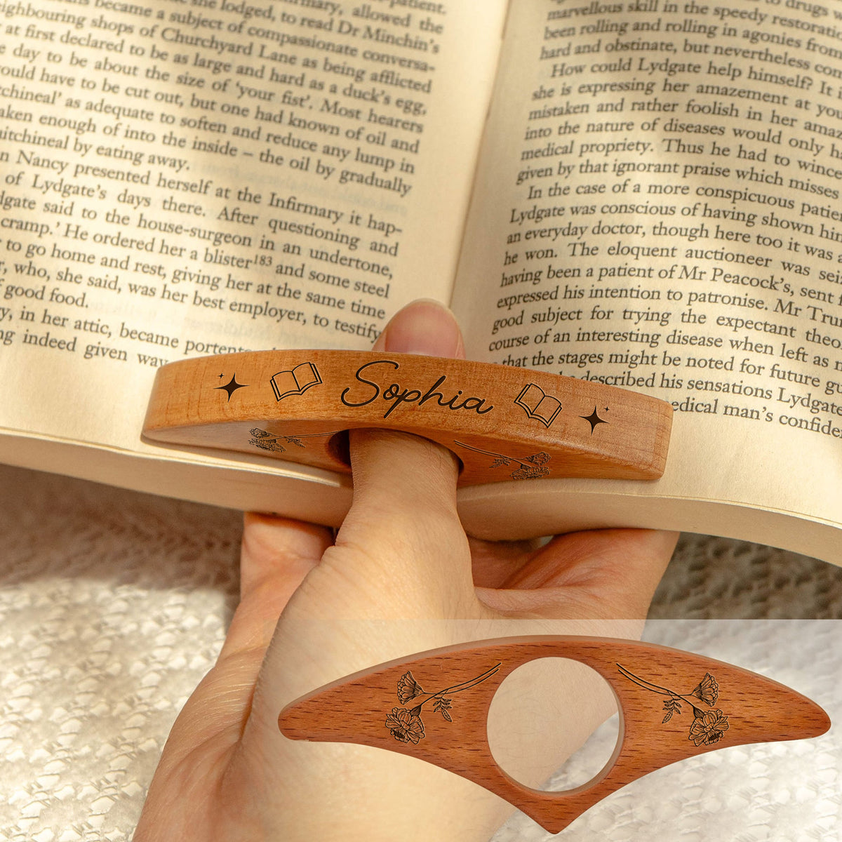 Custom Name Engraved Book Page Holder - Personalized Christmas Bookish Gifts For Book Lovers, Bookworms, Readers CH07 899516