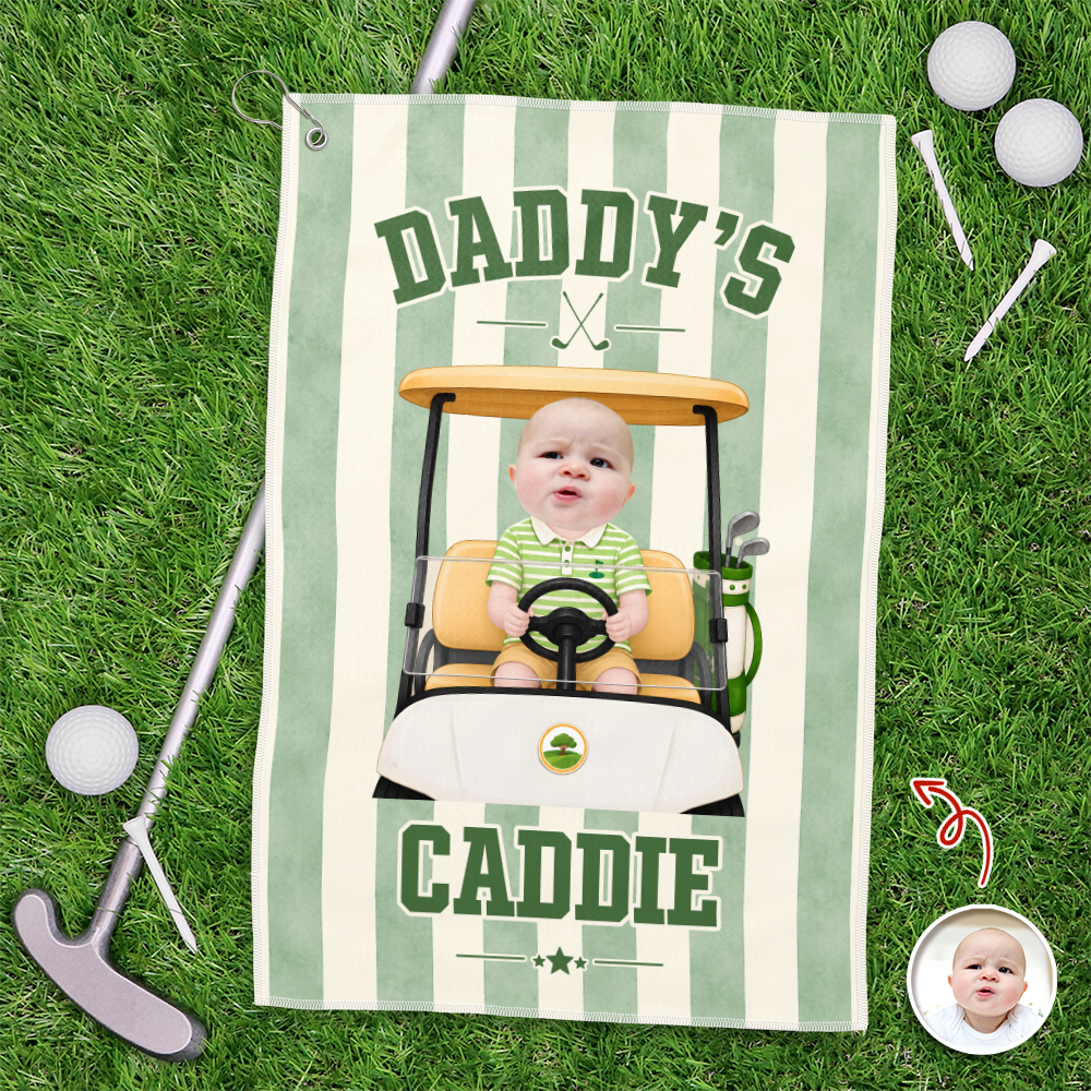 Custom Photo Daddy's Caddies Golf Towel Gift For Father's Day LM32 669081