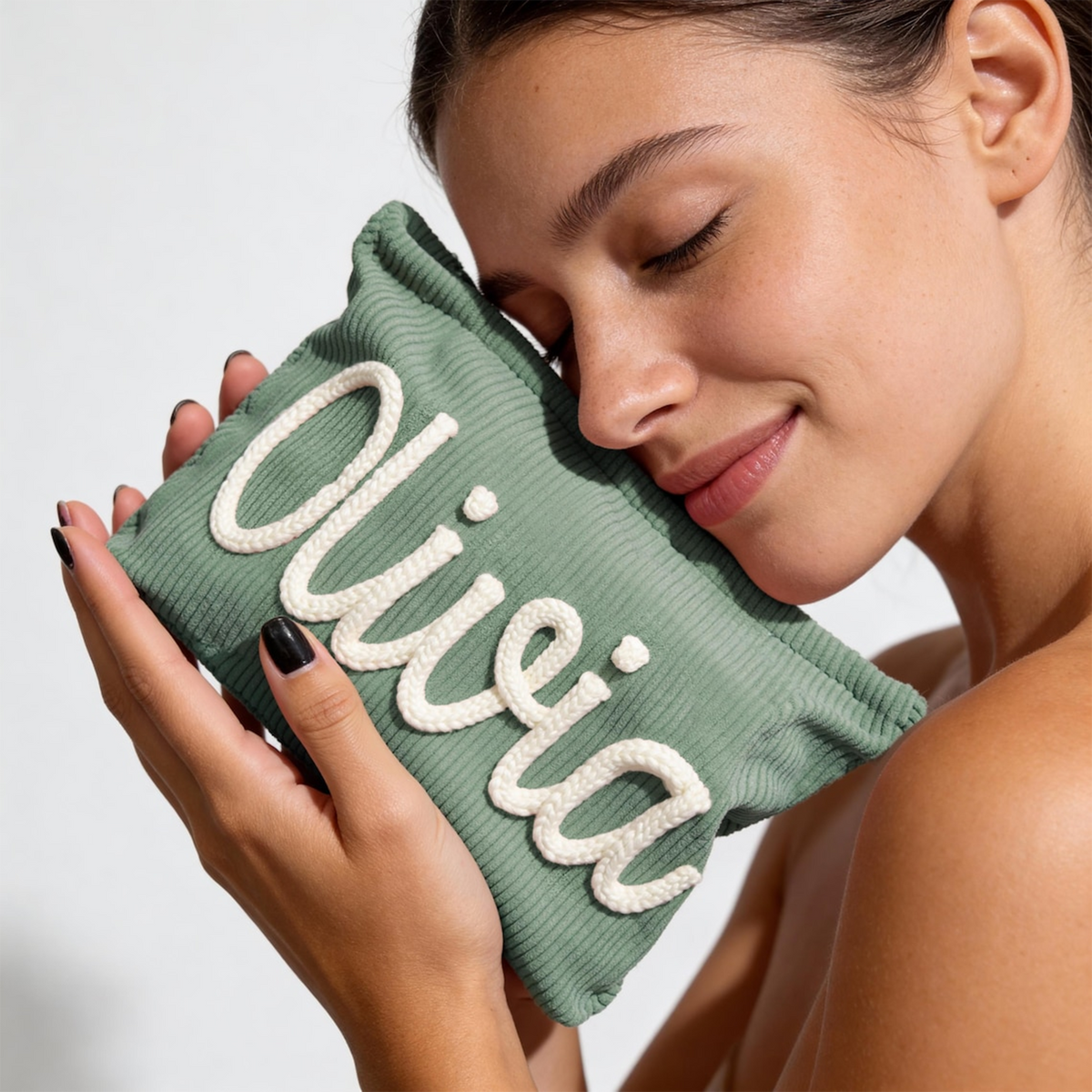 Personalized Name Chenille Travel Makeup Bag - Gift For Mom, Girlfriend, Women, Summer Gift HO82 902066