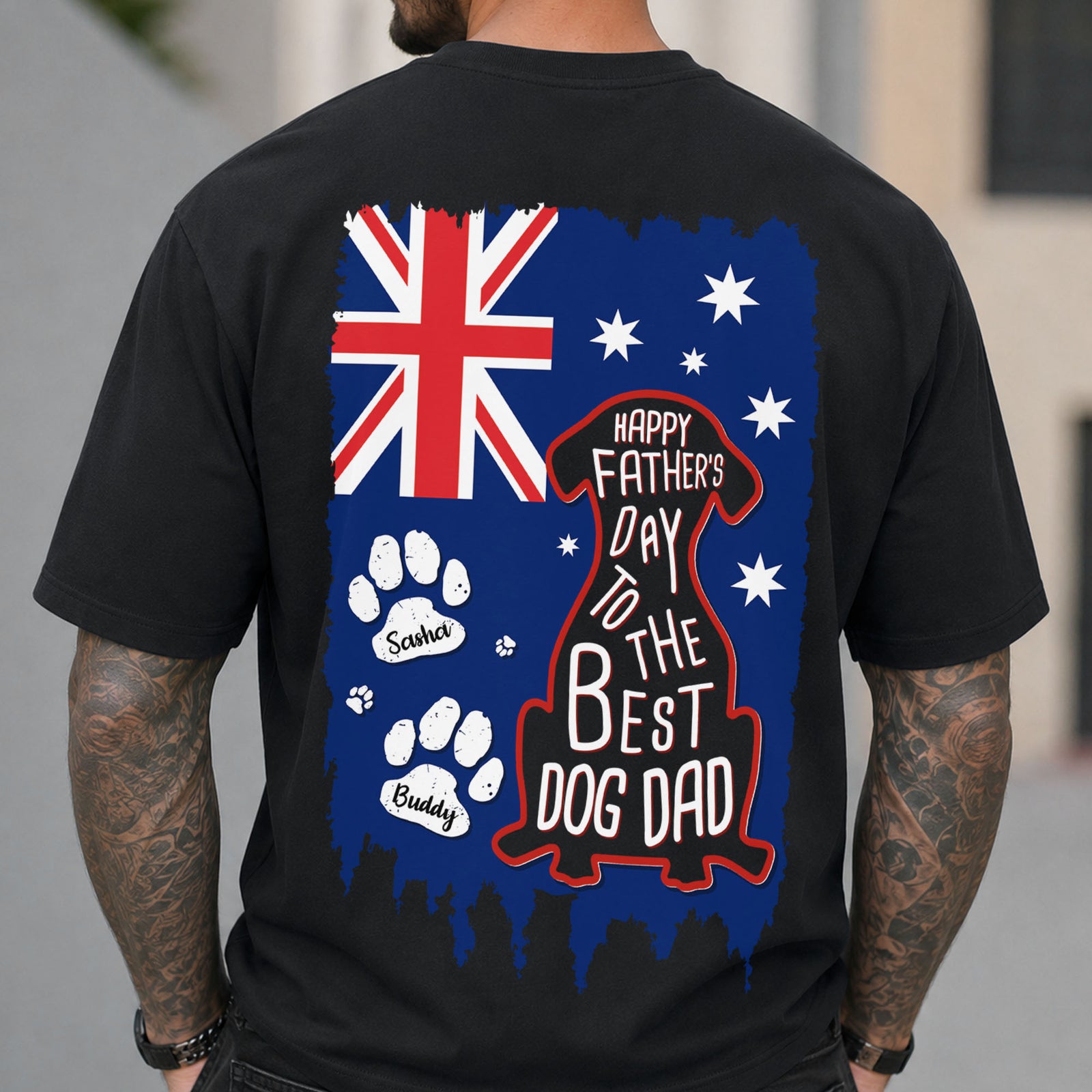 Personalized Happy Father's Day To Best Dog Dad Australia Flag Comfort Back Shirt TH10 170215