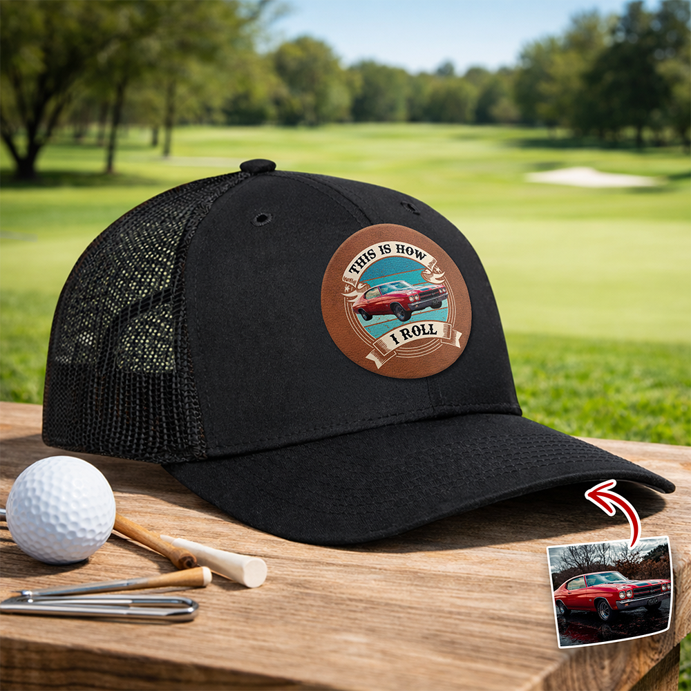 Custom Car Photo This Is How I Roll Route 66 Vintage Leather Patch Hat HO82 902424